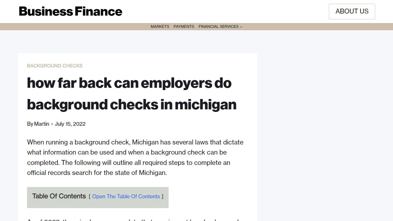 how far back can employers do background checks in michigan
